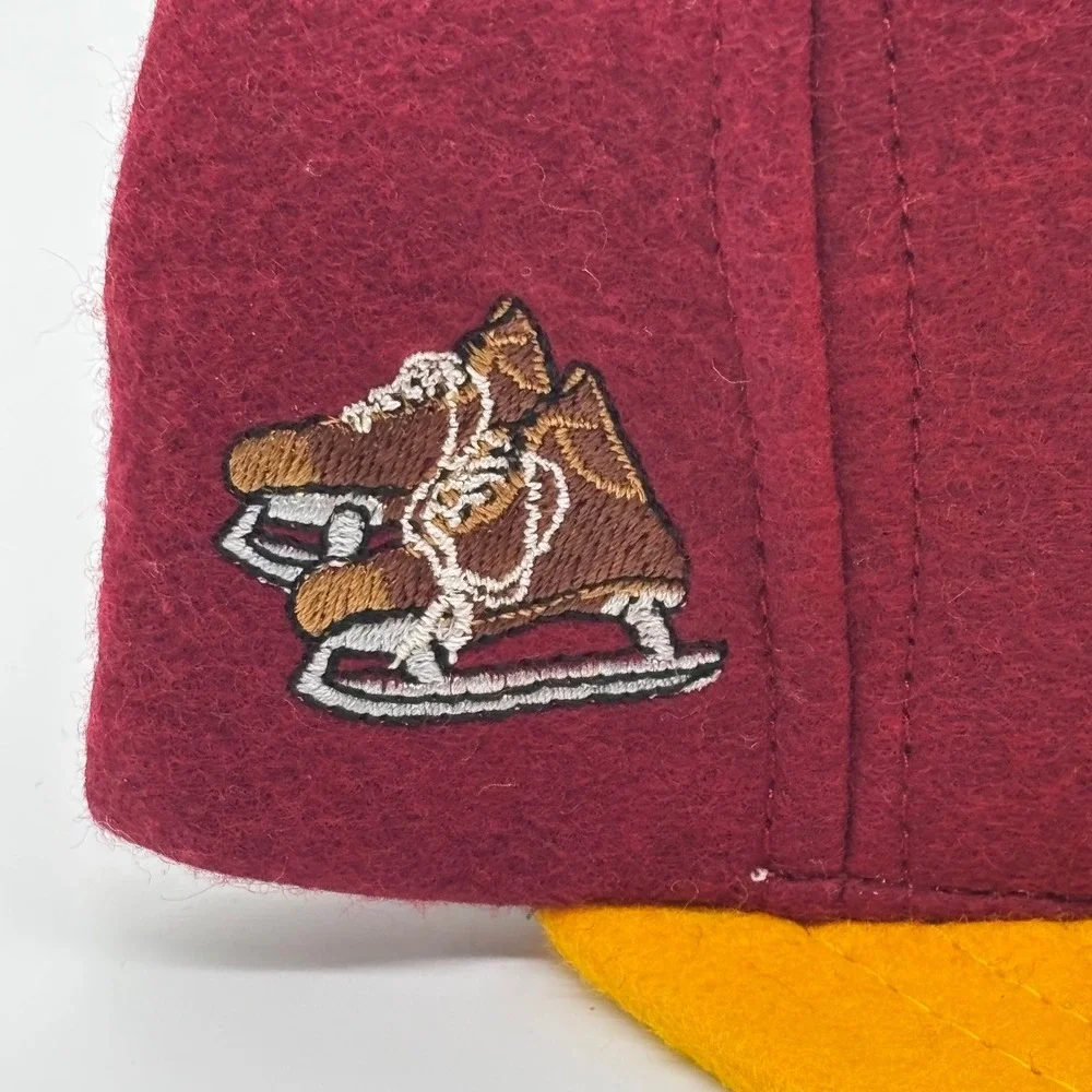 Vintage Winnipeg Victorias NHL Heritage Snapback Hat Burgundy Gold Wool